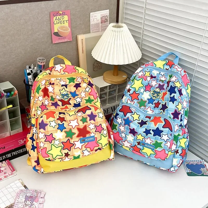sac à dos coloré avec étoiles de dessin animé pour fille, cartable mignon, japonais, coréen, kawaii, rentrée sв, voyage, étudiant