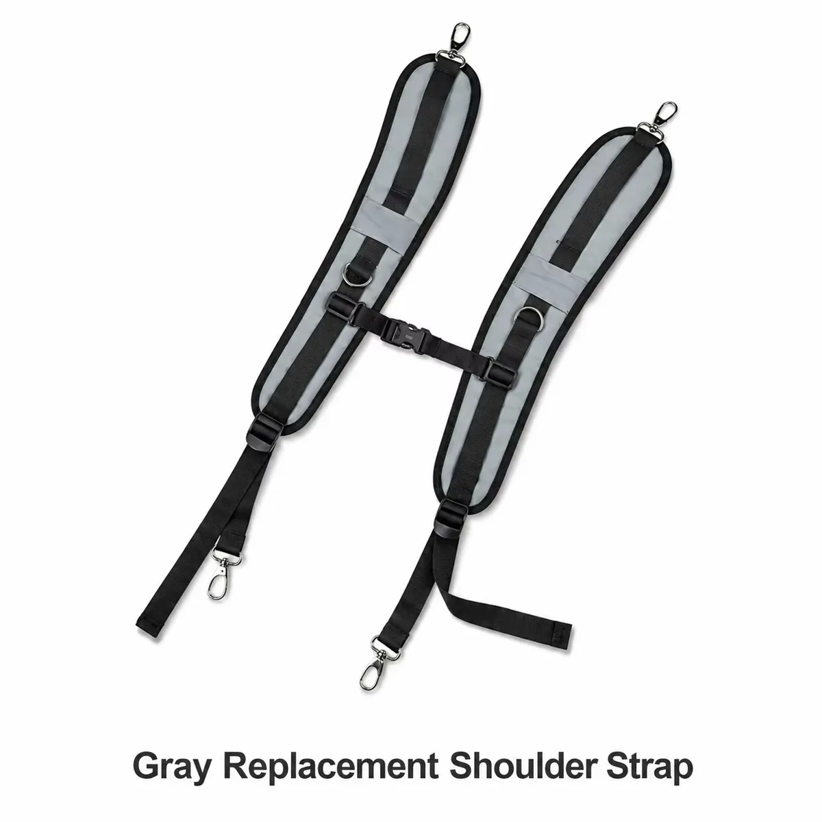 bretelles grises de rechange pour sac à dos amovibles rembourrées respirantes avec sangle poitrine pour pêche randonnée voyage