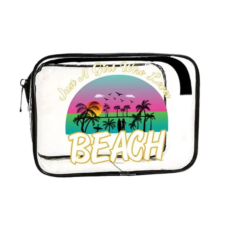 sac à cosmétiques de voyage transparent en pvc, 1 pièce, organisateur de maquillage portable, parfait pour les voyages d'été