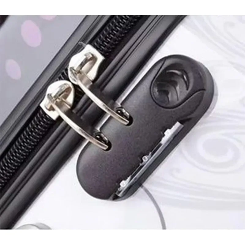 valise à roulettes silencieuse pour femmes, valise légère à roulettes, valise à motif papillon pour dames, serrure tsa avec boîte de maquillage