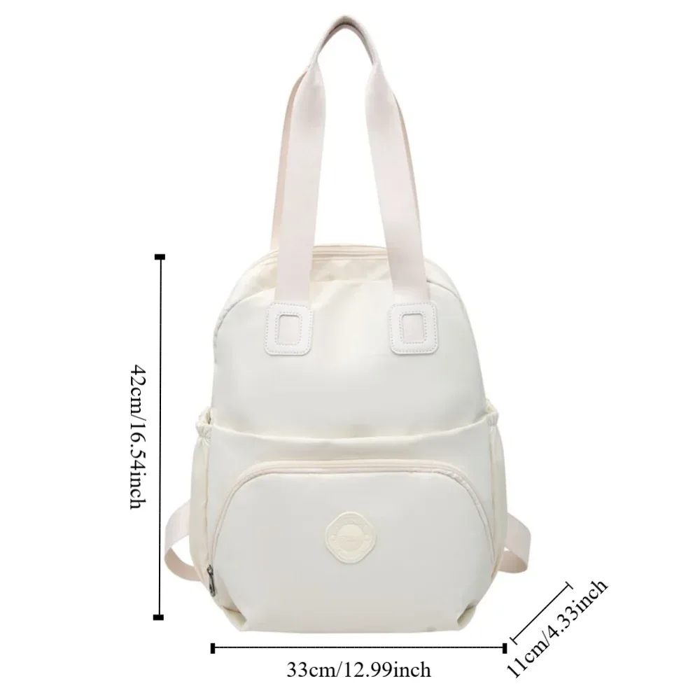 sac à dos sportif décontracté en nylon de style coréen, couleur unie, grande capacité, sac de voyage, sac à bandoulière, sac fourre-tout, sac de fitness en nylon, sac de voyage