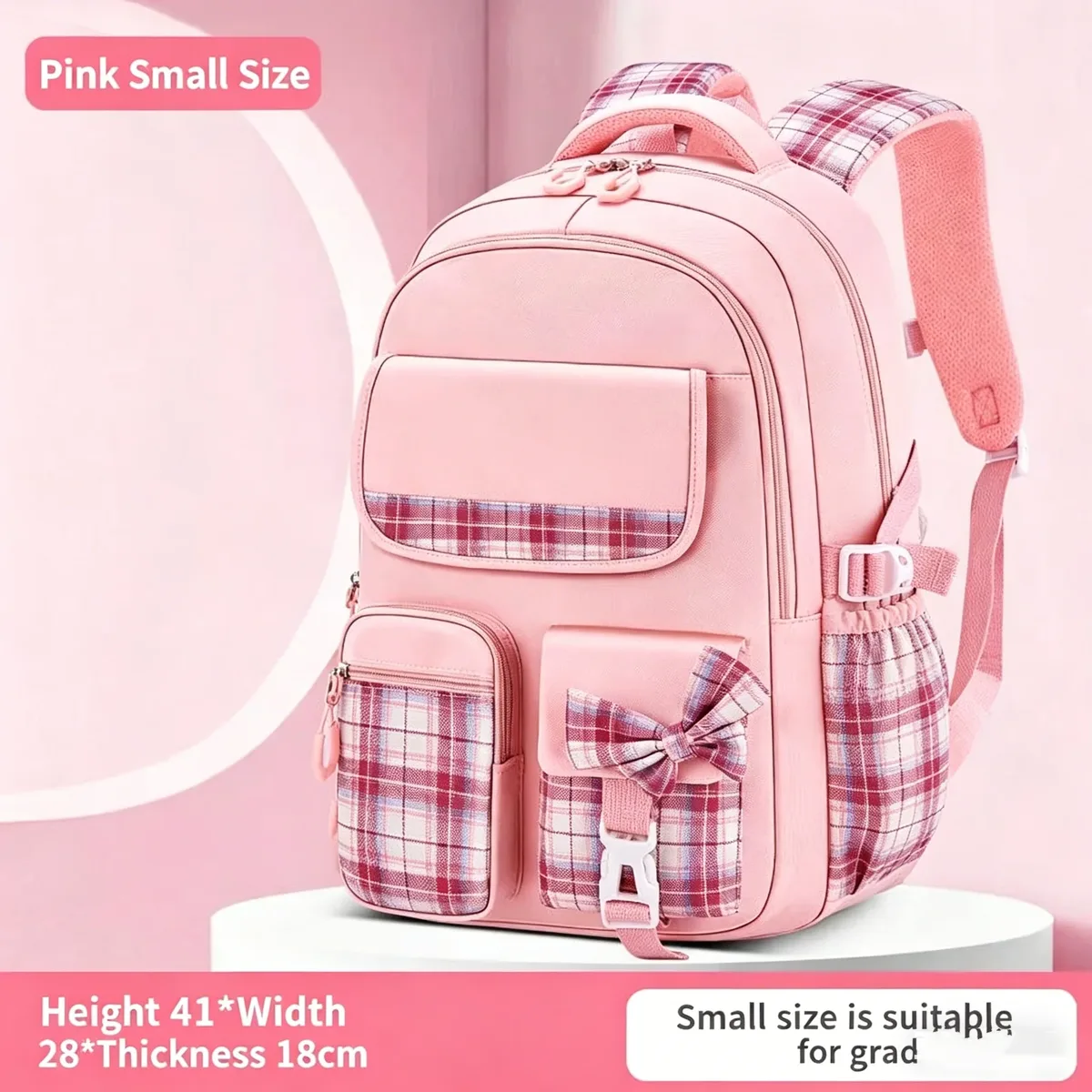 sac à dos à carreaux pour enfants, protection de la colonne vertébrale, sac étanche léger, grande capacité, élèves du primaire, filles, nouveau