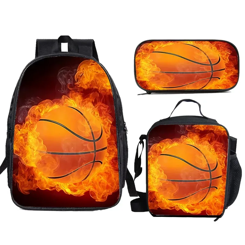 sac à dos de basket-ball simple de grande capacité pour élèves du primaire, sac à déjeuner de qualité 1-3, trousse à crayons, sac à dos pour enfants