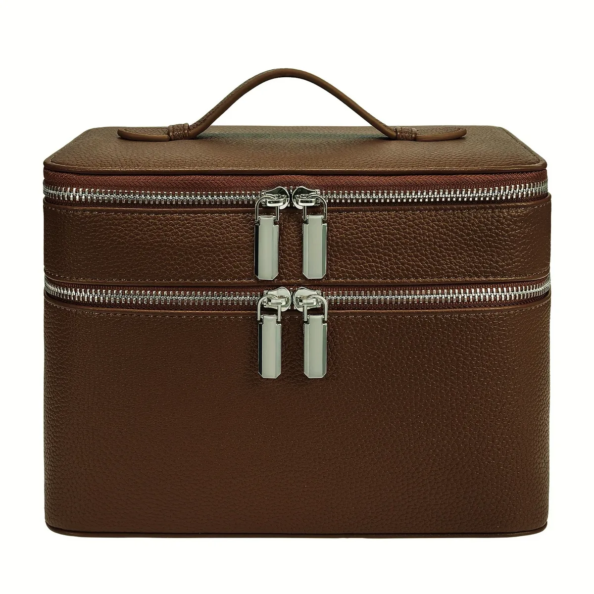 nouvelle trousse de maquillage professionnelle portable double couche, boîte de rangement multi-compartiments pour soins de la peau, maquillage et cils