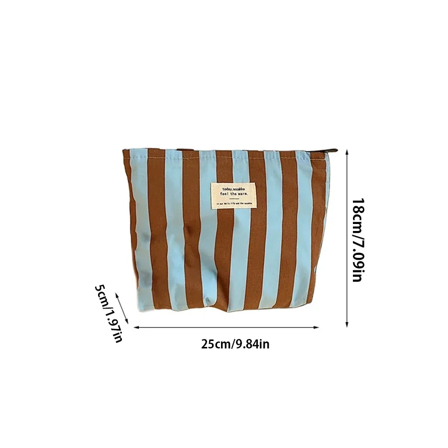 sac à cosmétiques à rayures verticales, petit sac de rangement pour maquillage, sacs de voyage pour dames, sac de rangement pour crayons