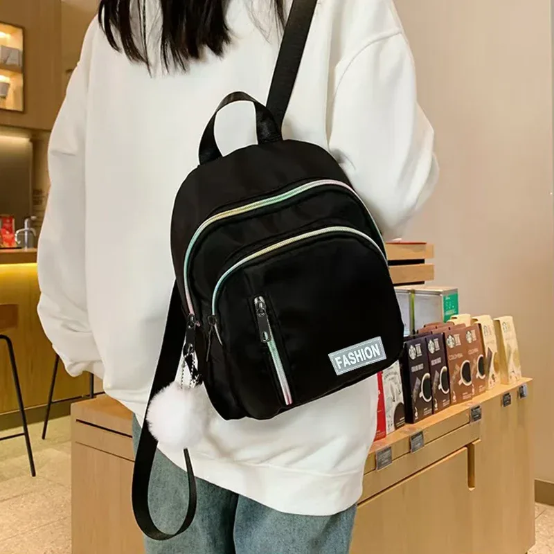 sac à dos double épaule pour hommes et femmes – sac à dos tendance, polyvalent, couleur unie, décontracté pour une utilisation en voyage