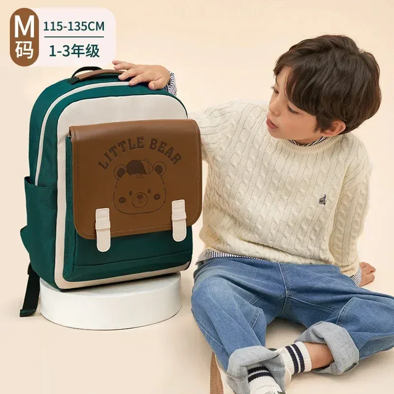 sacs d'école primaire pour garçons et filles, sac à dos de protection de la colonne vertébrale, cartable rose ultra-léger, sacs à livres d'ours de dessin animé, enfants de la 1re à la 6e année