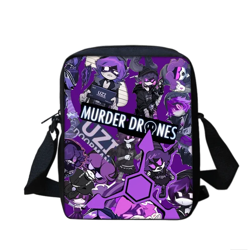 murder drones garçons et filles dessin animé imprimé sac à bandoulière enfants fourre-tout décontracté sac de téléphone hommes et femmes sac à provisions meilleur cadeau d'anniversaire