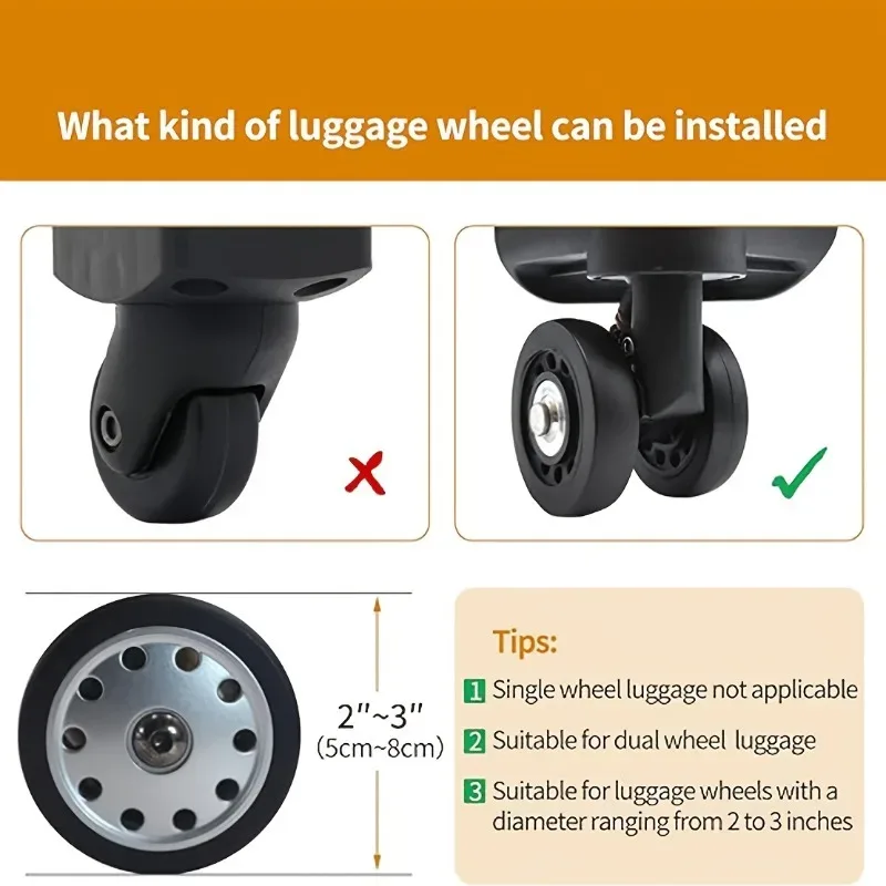 8 pièces/ensemble de housses de protection en silicone pour roues de bagages, housses anti-rayures pour roues universelles. accessoire de voyage essentiel.