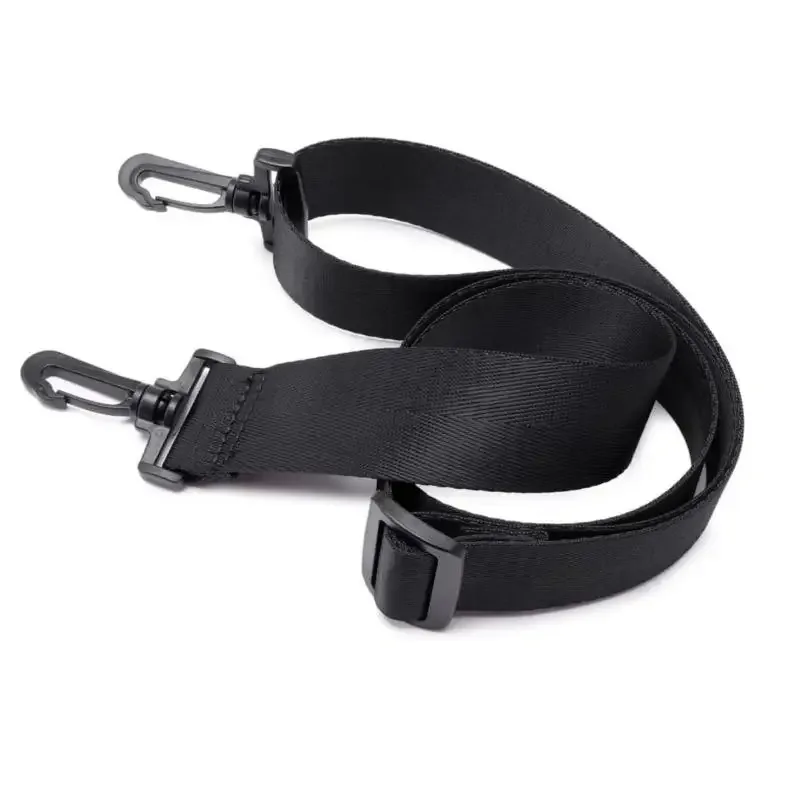 sangle d'épaule en nylon noir rembourrée et réglable avec crochets antidérapants pour sacs d'ordinateur portable et bagages, idéale pour les longues trajets