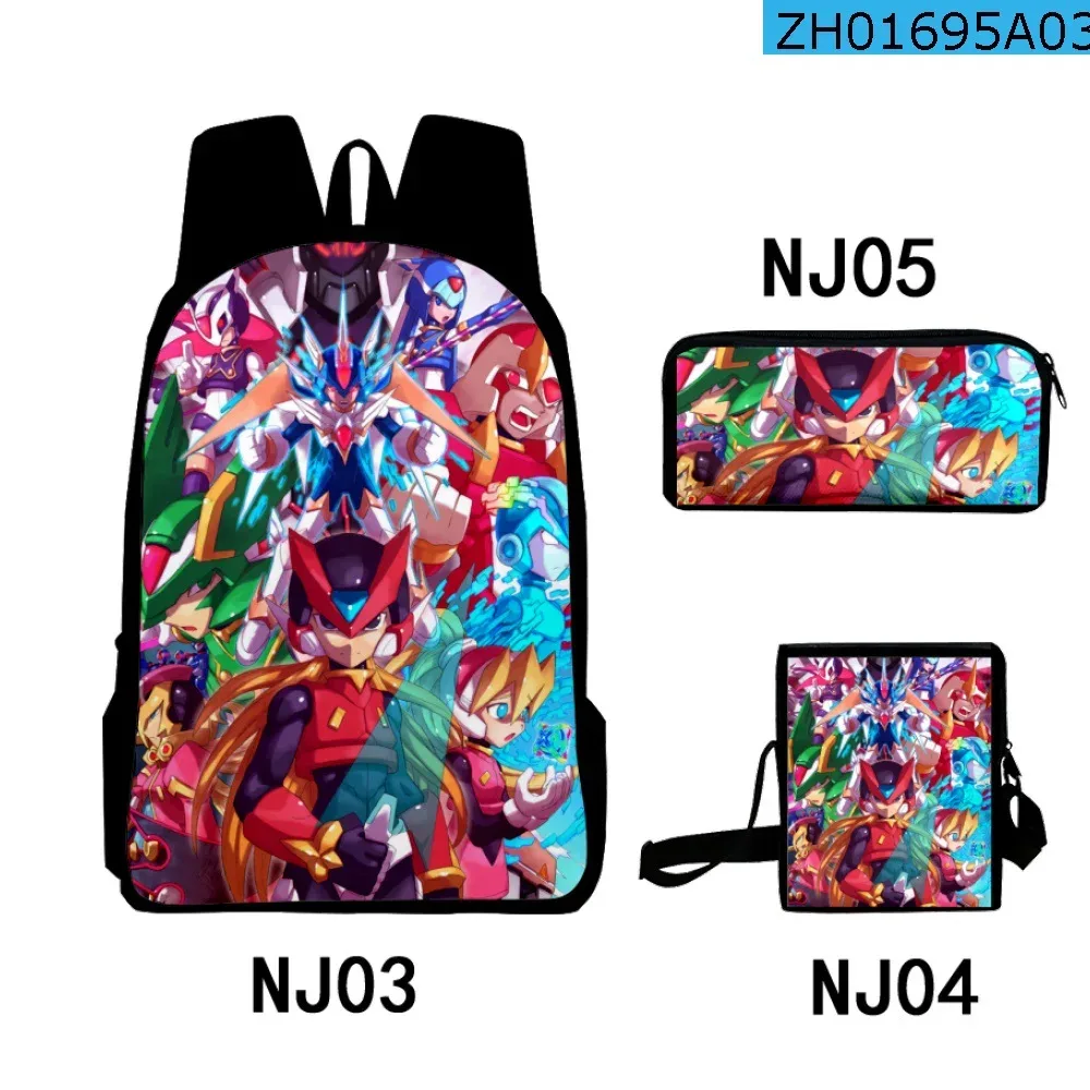 mode nouveauté cool rockman impression 3d 3 pièces/ensemble sacs d'école pour élèves sac à dos pour ordinateur portable sac à dos sac à bandoulière incliné trousse à crayons