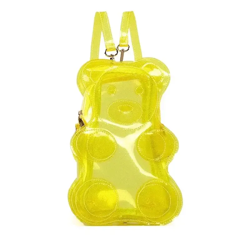 sac à dos ita avec motif d'ours mignon, grande capacité, sac transparent, sac à bandoulière décontracté pour les fans d'anime, accessoire scolaire quotidien