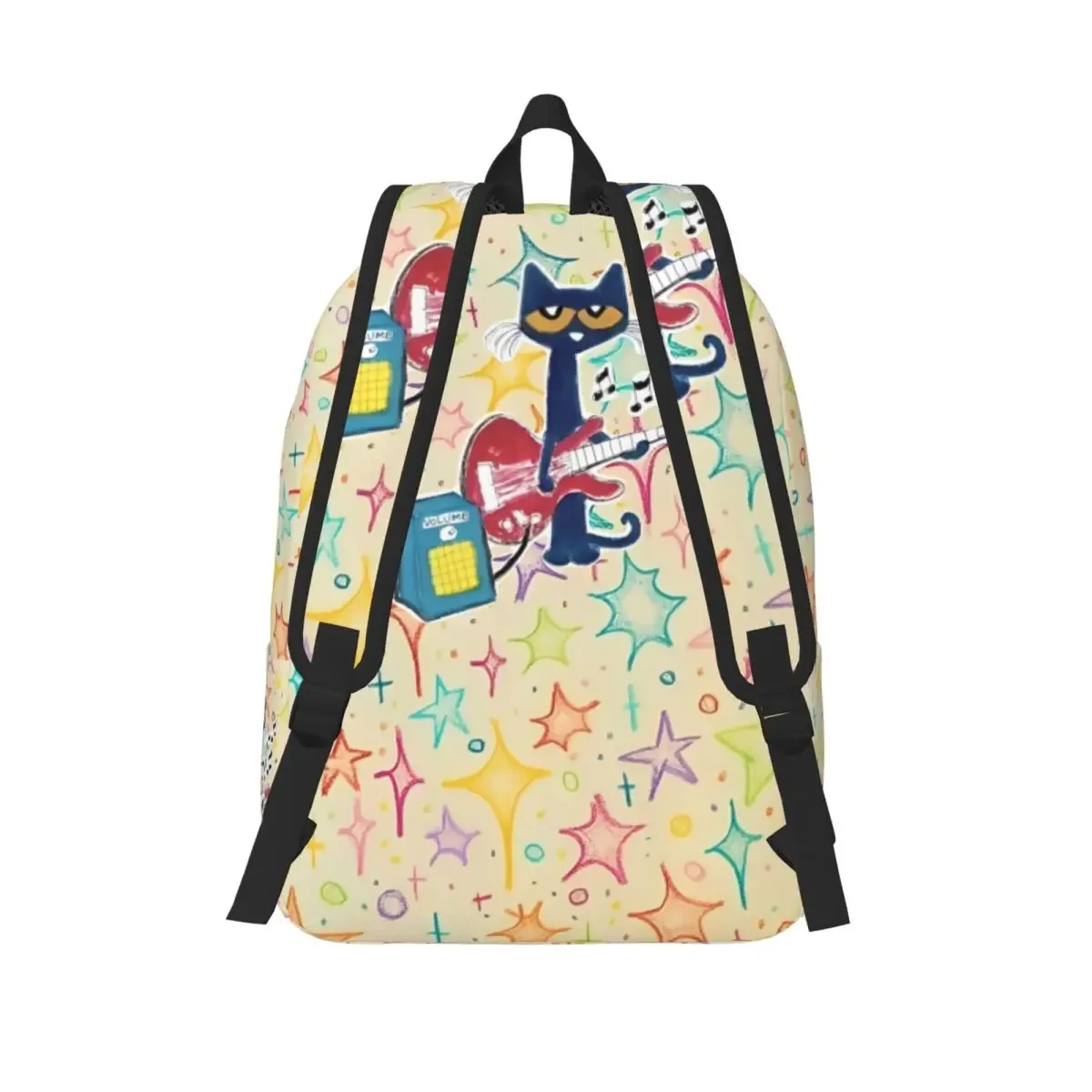 pete le chat j'aime mes chaussures blanches sac à dos décontracté en plein air étudiant travail dessin animé chats sac à dos pour hommes femmes collège sac à bandoulière