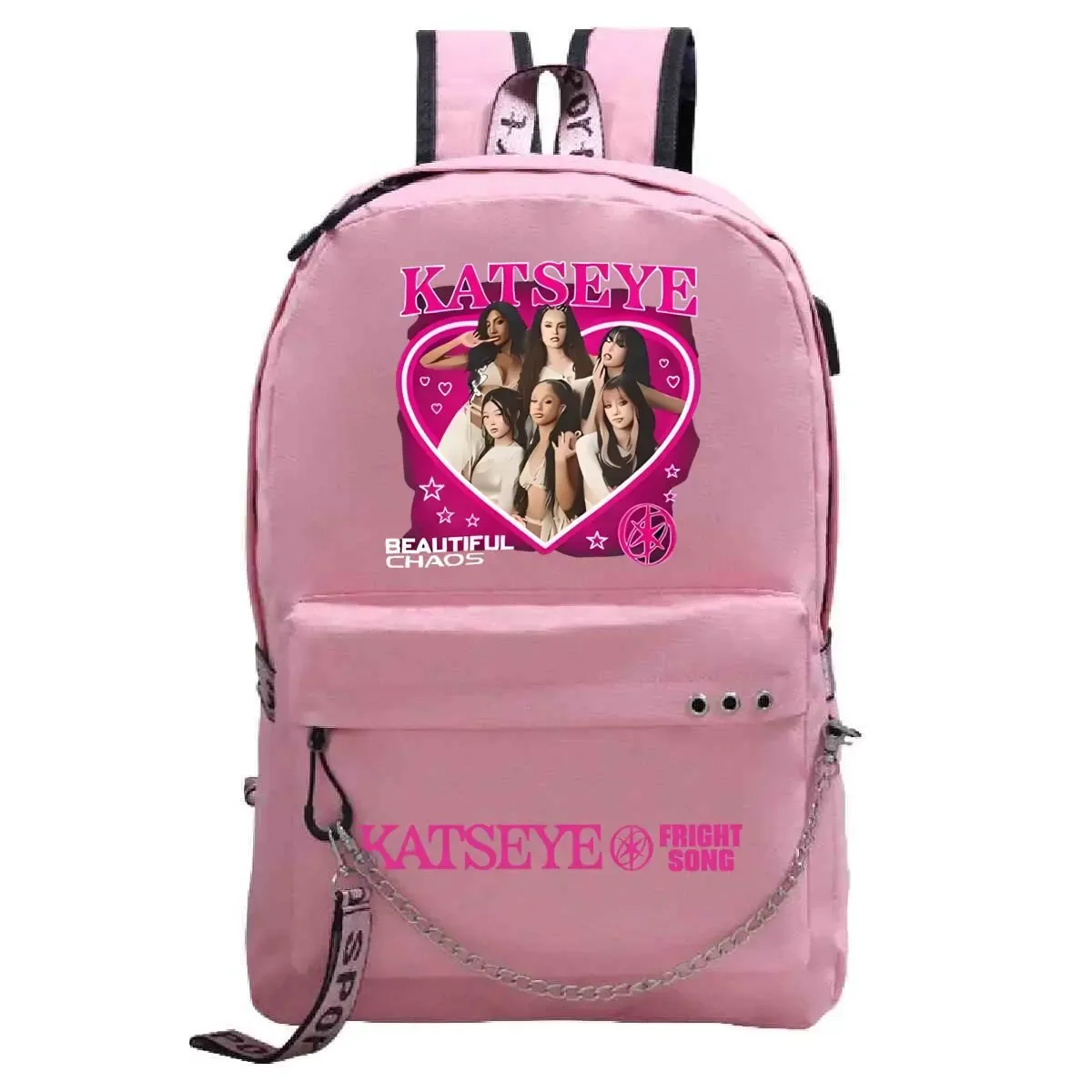 sac à dos harajuku imprimé kpop katseye tendance, sac d'école pour fille, sacoche pour ordinateur portable, sac de voyage pour femme et homme, sac à dos quotidien