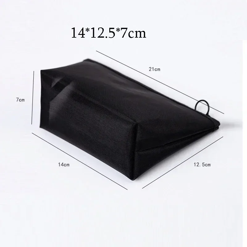 trousse de maquillage en maille noire pour femme, sac à cosmétiques transparent, petits et grands sacs de rangement portables, articles de toilette de voyage, évaluateurs de serviettes
