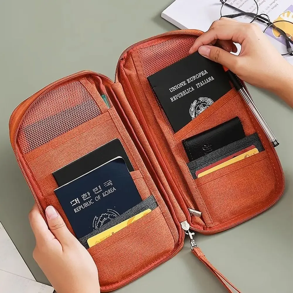 nouvelle pochette de voyage rfid pour passeport, organisateur multifonctionnel pour cartes familiales et billets, accessoire de voyage pour l'enregistrement à l'aéroport
