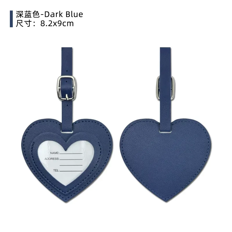 étiquette de bagage de voyage en forme de cœur, personnalisable avec initiales, étiquette de valise de luxe pour affaires, gravure de nom, pendentif de sac à main en pu, vente en gros, cadeau de mariage