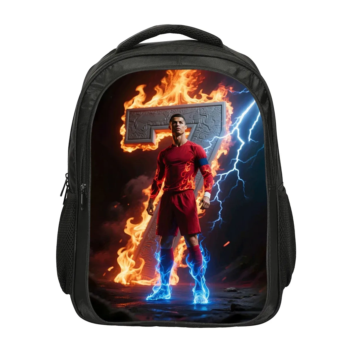 sac à dos double couche ronaldo cr football star, sacs d'école, sac à dos de sport, sac à dos de voyage de grande capacité