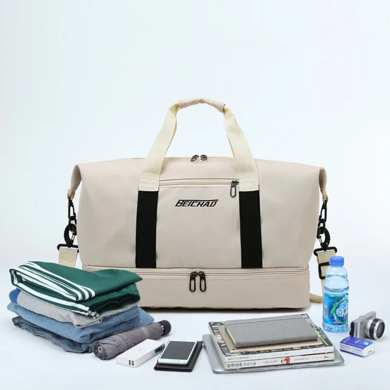 sac de voyage extensible pour femmes, sac à main de sport, sac de fitness, grande capacité, sac de nuit pour week-end à une épaule