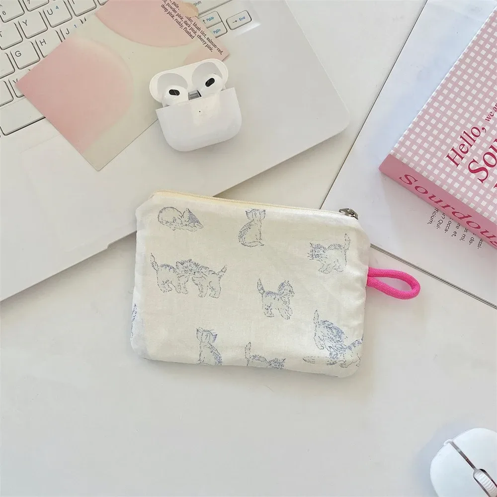 nouveau imprimé mini maquillage rouge à lèvres pochette de rangement porte-monnaie sac de carte mignon femmes cosmétique organisateur sac portable petit sac de rangement