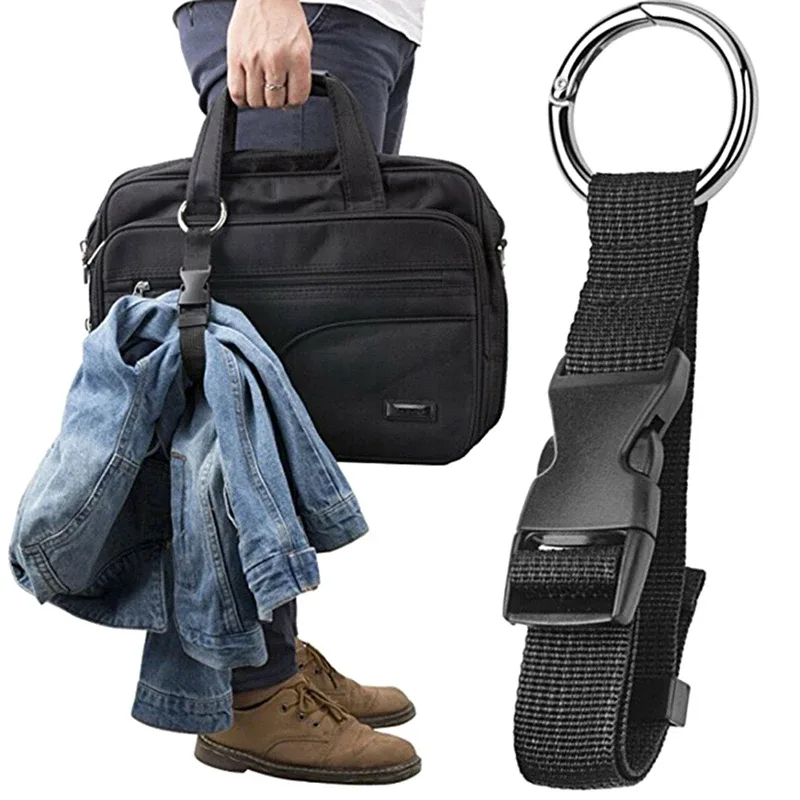 Pince de support de sangle de bagage antivol en nylon noir portable, pince pour ajouter un sac à main, utilisation pour transporter une structure mentale, offre spéciale