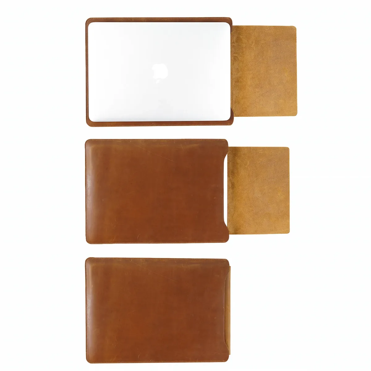 housse de protection matelassée en cuir de vache pour ordinateur portable, étui personnalisé pour macbook pro 12 "13" 14 pouces