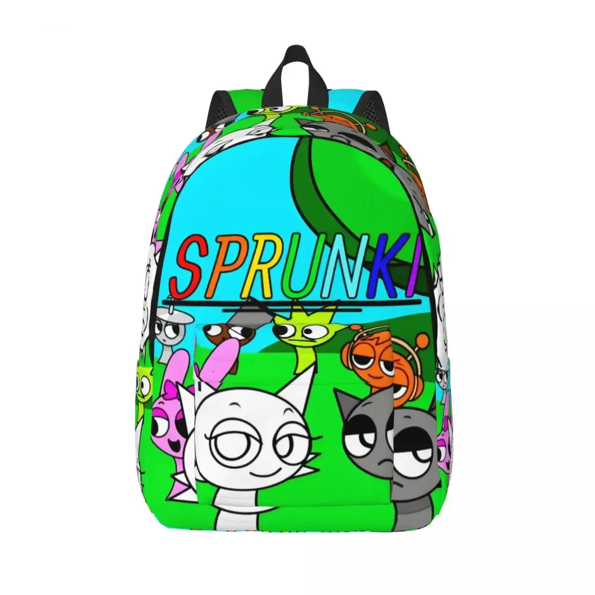 dessin animé personnalisé sprunki toile sac à dos femmes hommes sac à dos décontracté pour les sacs d'université d'école