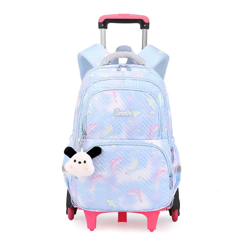 sac à dos scolaire à roulettes pour enfants, sacs d'écoliers pour filles, sac à roulettes mignon, cartable à roulettes pour enfants