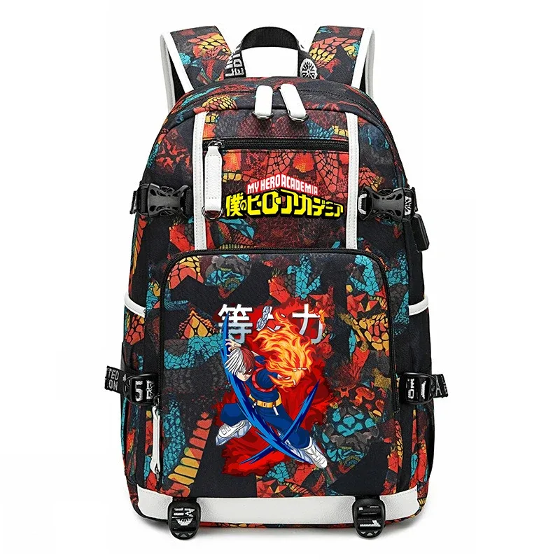 sac à dos d'école imprimé my hero academia, sac à dos unisexe de grande capacité pour garçons et filles, sac à dos de voyage décontracté
