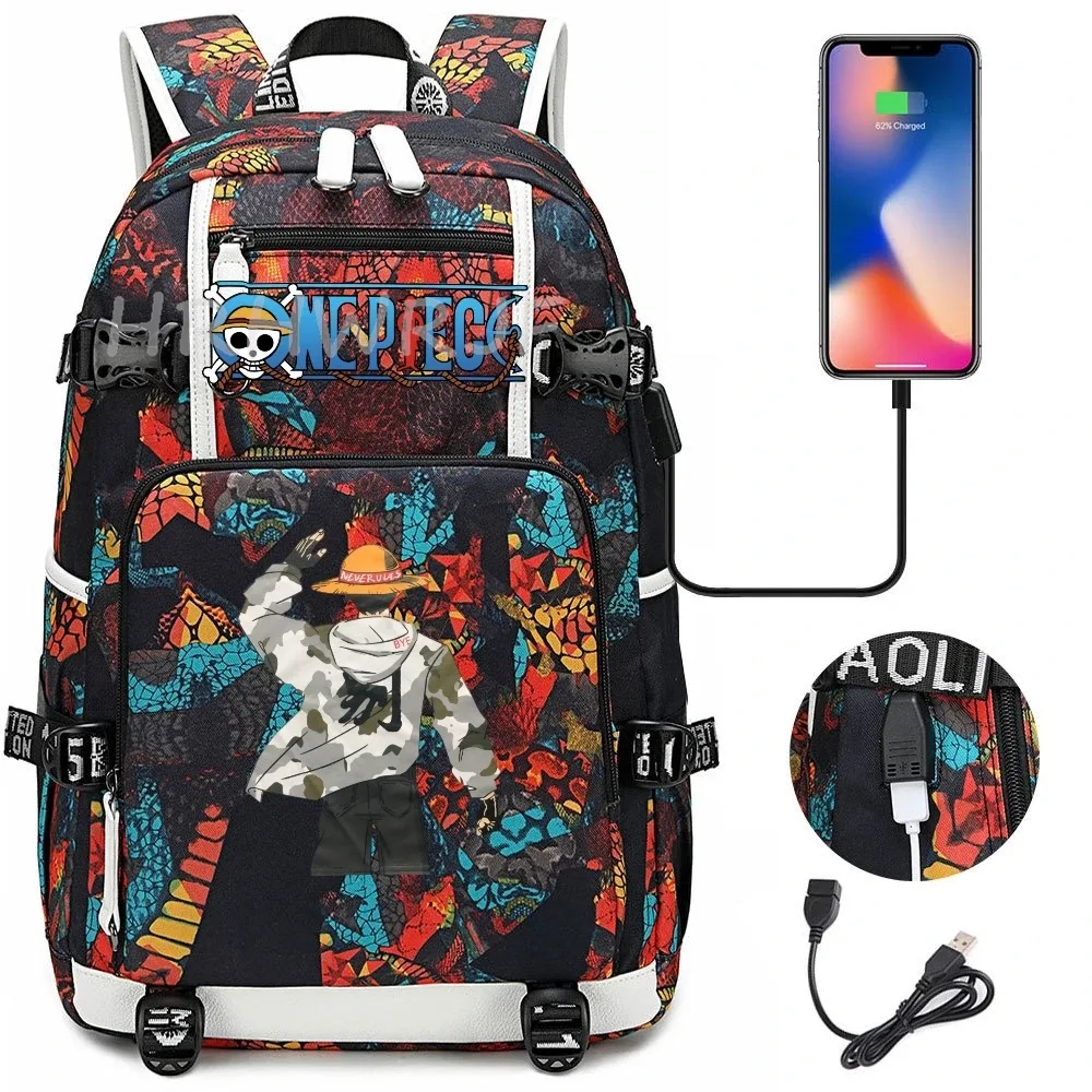 sac à dos one piece monkey d luffy pour ordinateur portable, pour adolescents, garçons et filles, léger, pour collège, lycée, grands sacs d'école pour étudiants