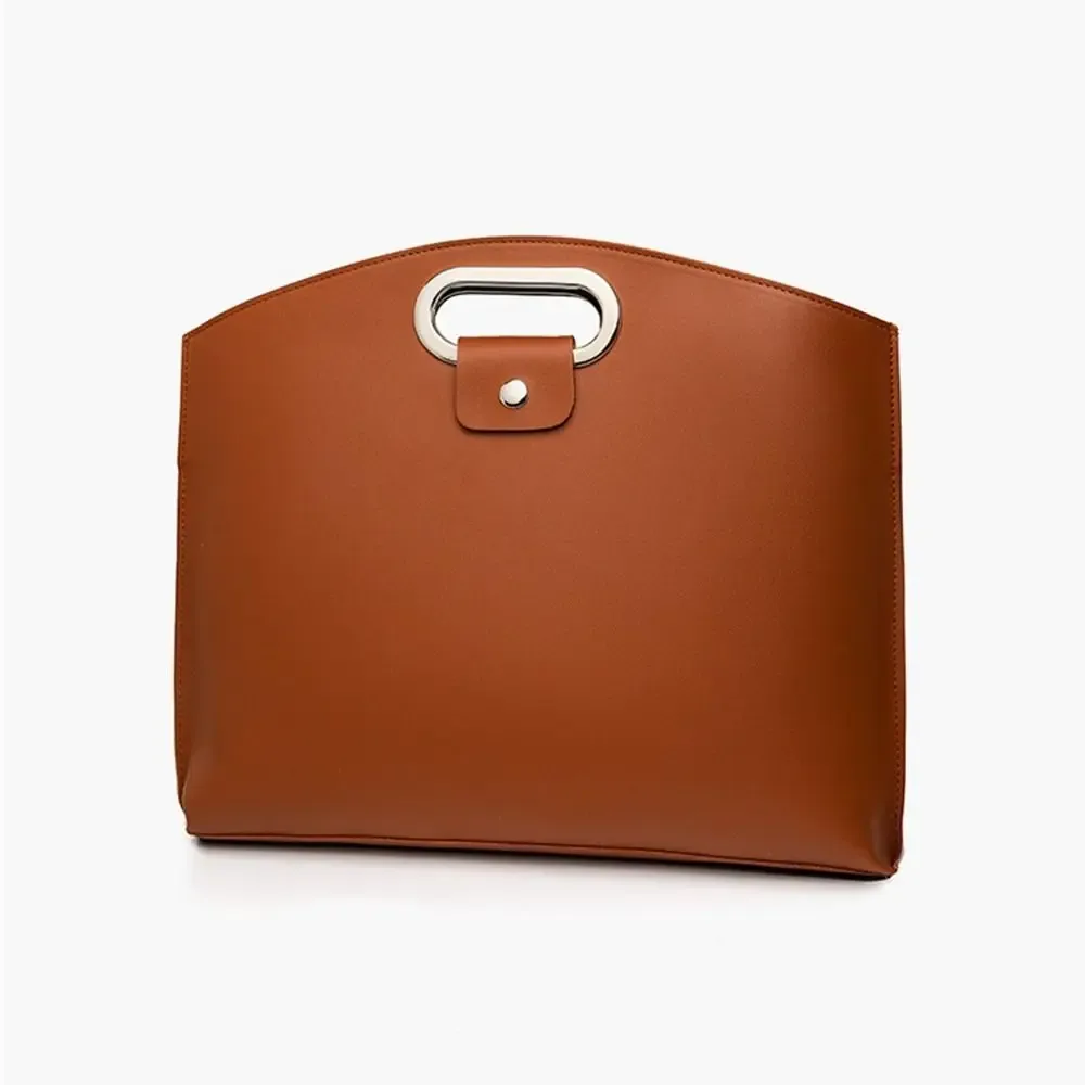 sac fourre-tout de bureau en pu tendance, couleur unie, pour ordinateur portable, grande capacité, sacoche pour filles