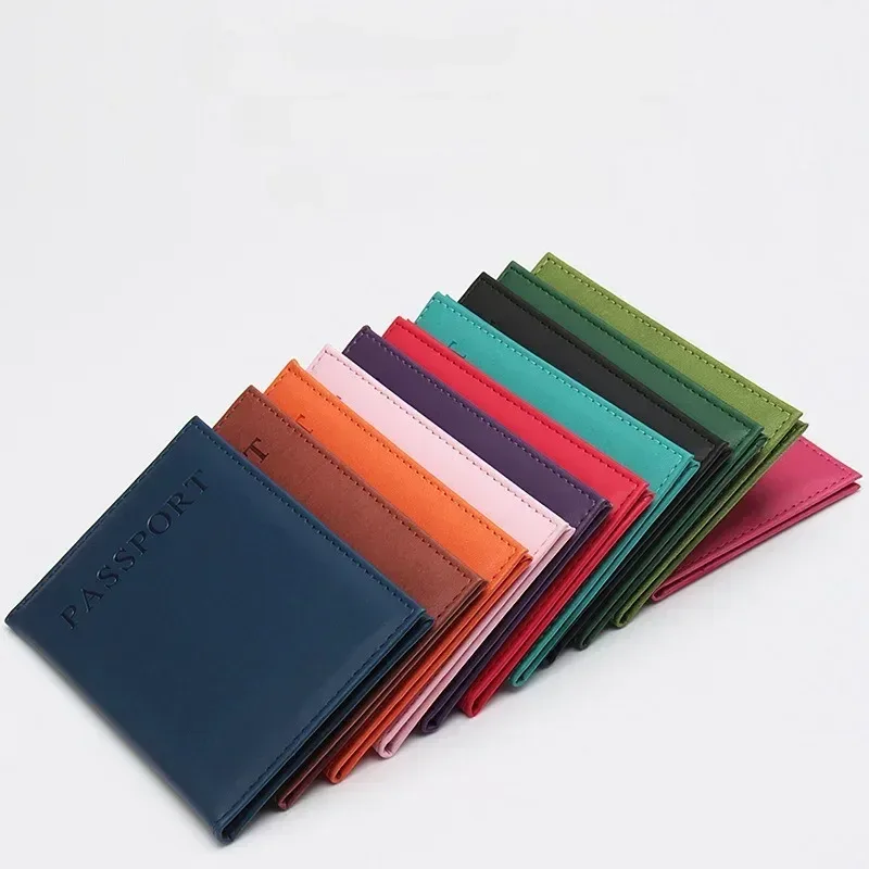 étui de protection pour passeport en cuir pu, portefeuille de voyage, porte-passeport avec fente pour carte d'identité et carte de crédit, manchon de protection pour passeport, étui organisateur