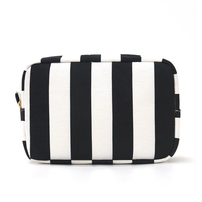 sac à maquillage minimaliste en velours côtelé, grande capacité, sac de rangement pour cosmétiques de voyage, trousse de maquillage pour femmes