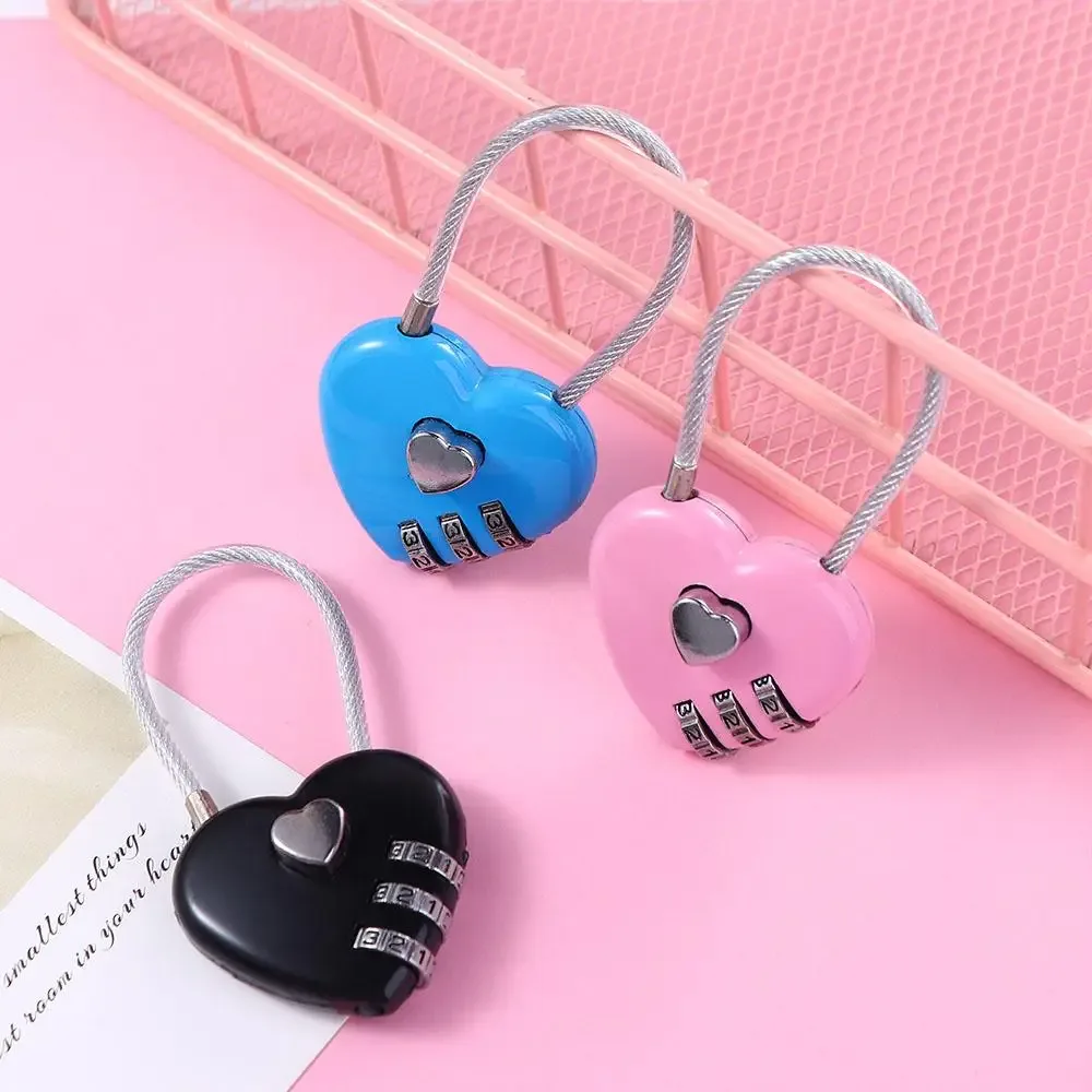 cadenas de voyage en forme de cœur pour bagages, serrure à combinaison, cadenas en forme de cœur, cadenas à code douanier tsa