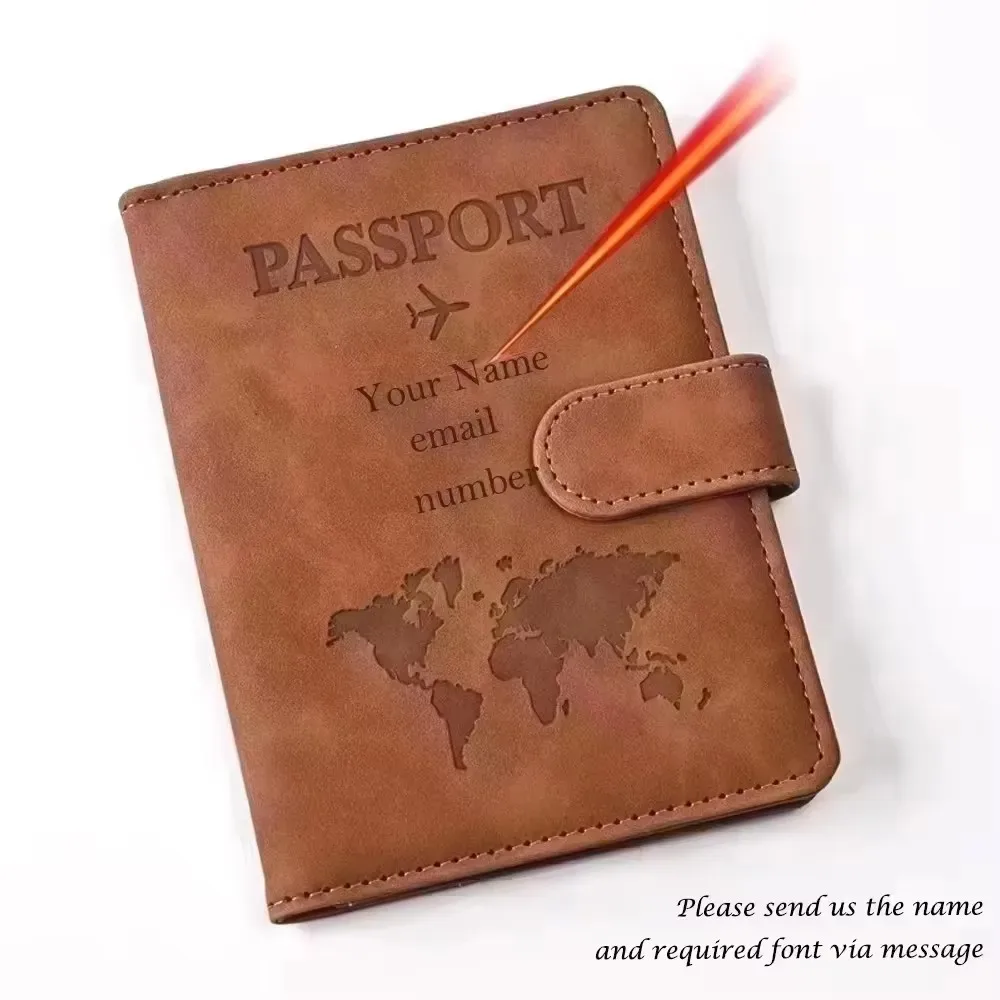 protège-passeport personnalisé avec nom pour couples, étui en cuir pu pour passeport, cartes d'identité et bancaires, accessoires de voyage, porte-passeport sur mesure, cadeau de voyage, organiseur de documents
