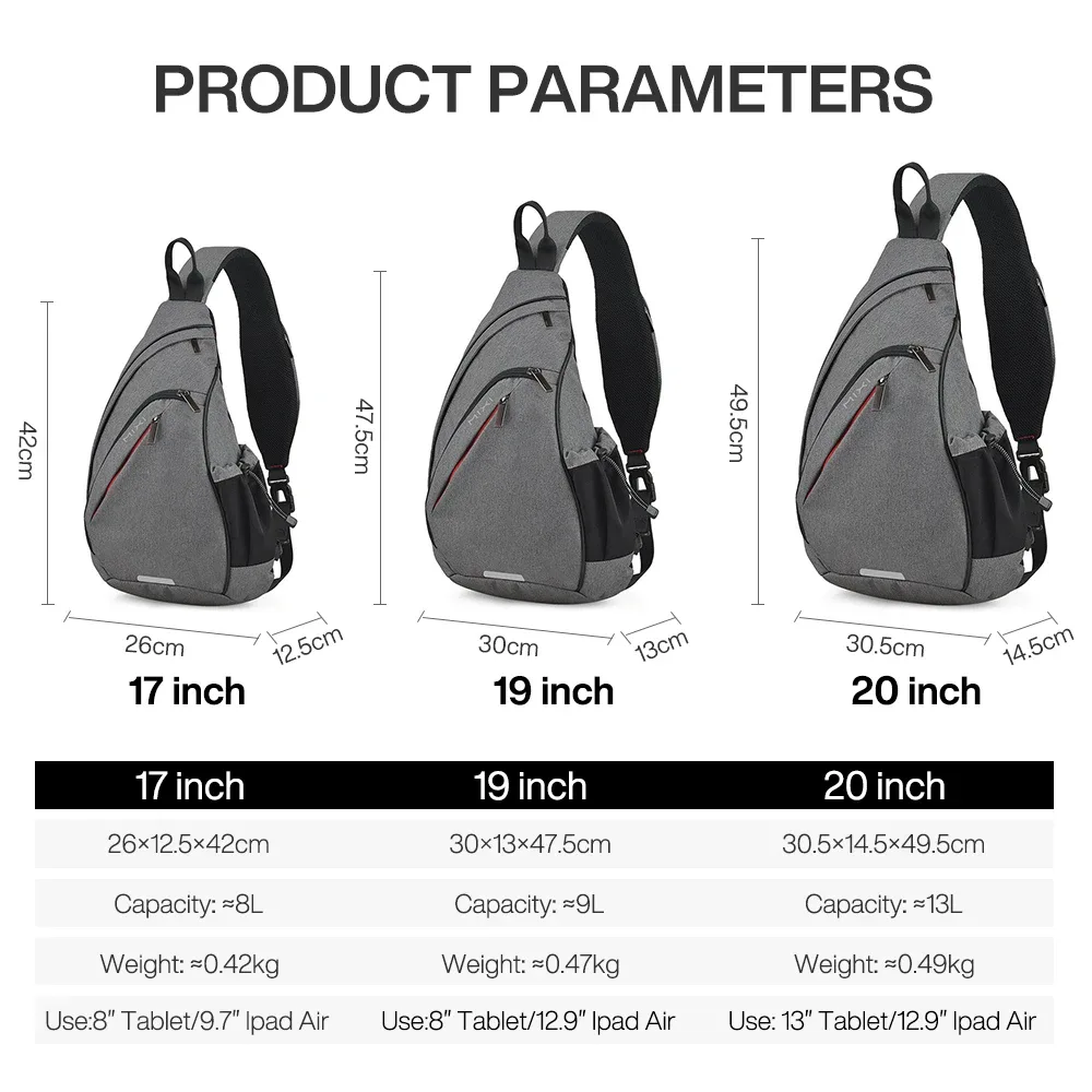 mixi – sac à dos à une épaule pour hommes et femmes, sac à bandoulière usb pour garçons, cyclisme, sport, voyage, sac à la mode polyvalent pour étudiants