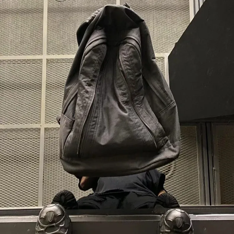 sac à dos en toile noire unisexe, décontracté, style de rue, grande capacité, pour l'école en plein air, pour étudiants