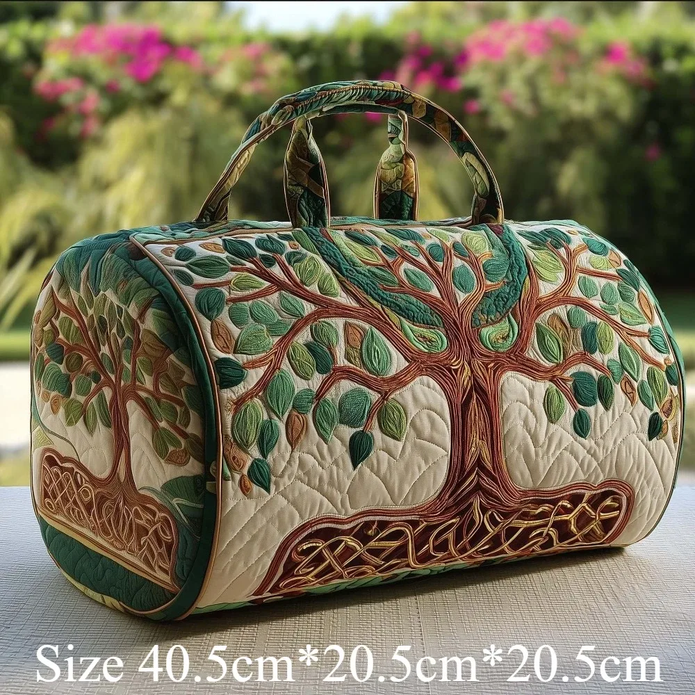 sac de voyage matelassé coloré avec motif d'arbre, sacs de voyage pour hommes et femmes, sac de week-end avec feuilles colorées, camping, randonnée, pique-nique, festival
