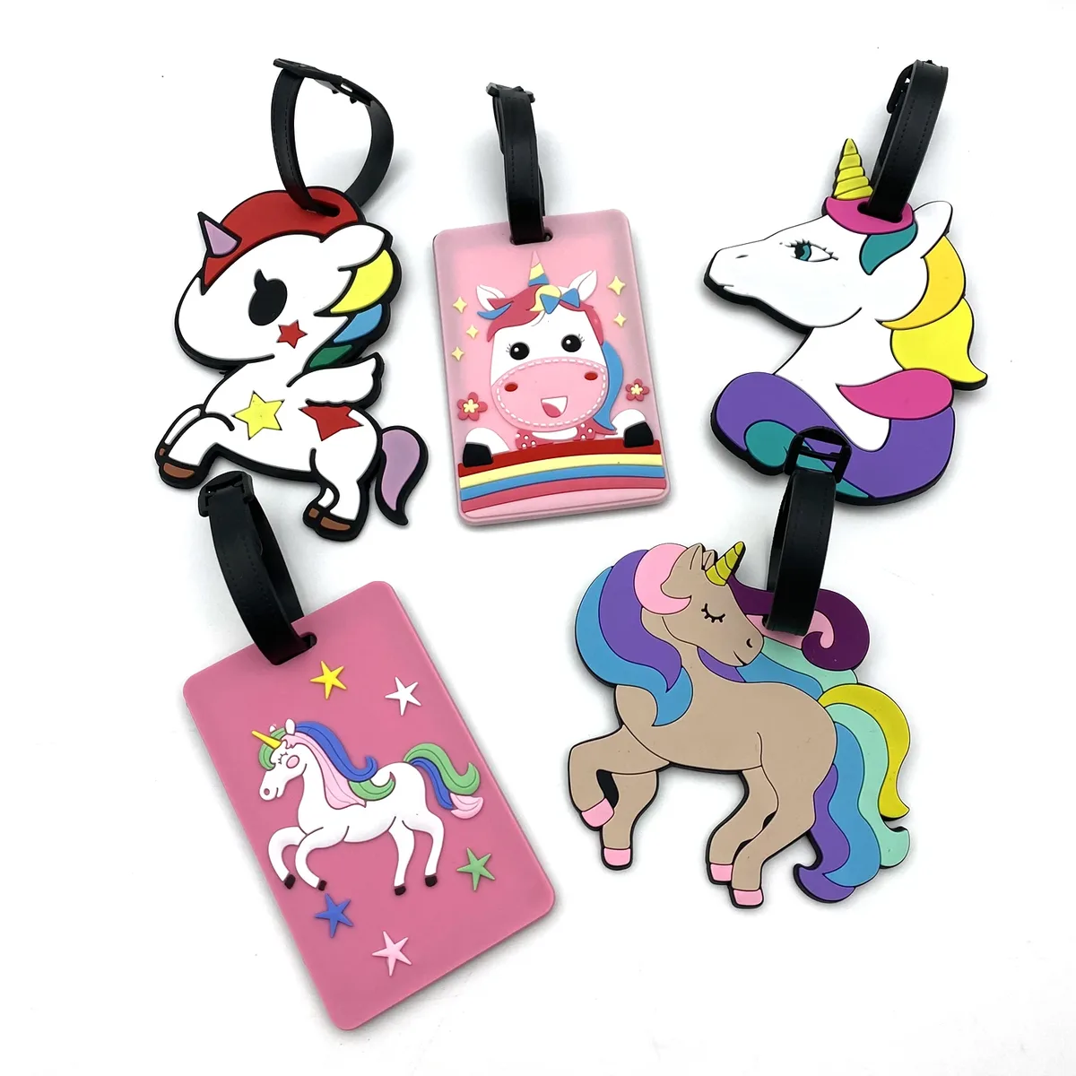 étiquette de bagage créative licorne mignonne, accessoires de voyage, porte-valise en gel de silice, étiquettes d'embarquement pour bagages, 1 pièce/2 pièces/3 pièces