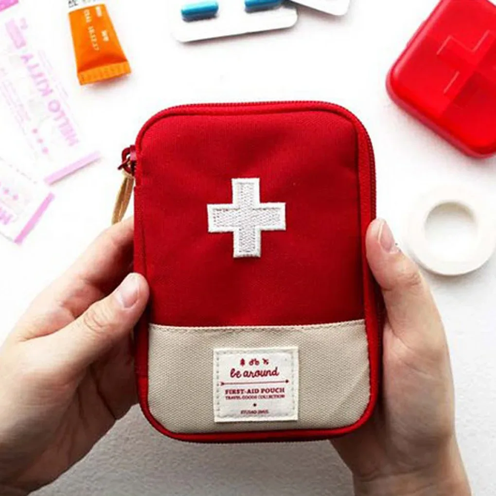 Mini sac à médicaments Portable mignon, Kit de premiers secours, Kits d'urgence médicale, organisateur, sac de rangement de pilules médicales domestiques en plein air