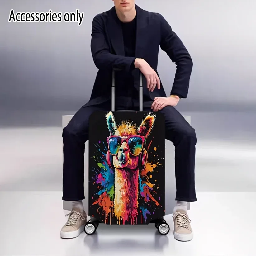 housse de bagage colorée à imprimé alpaga, accessoire de voyage anti-poussière et extensible, convient aux val