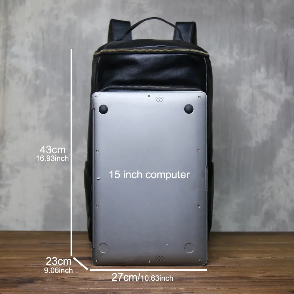 sac à dos en cuir véritable tendance jlfgpj pour hommes, grande capacité, en cuir de vachette de première qualité, forme de seau, sac simple pour ordinateur