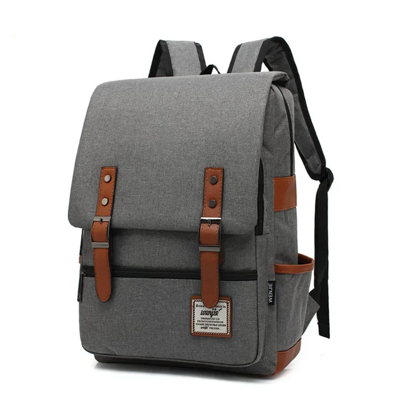 vintage 16 pouces sac à dos pour ordinateur portable femmes sacs en toile hommes toile voyage loisirs sacs à dos rétro sac décontracté sacs d'école pour adolescents