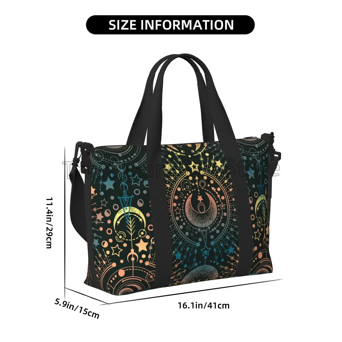 sacs de sport imperméables unisexes, sac de voyage à imprimé magique alchemy moon star, sacs à main de sport, 