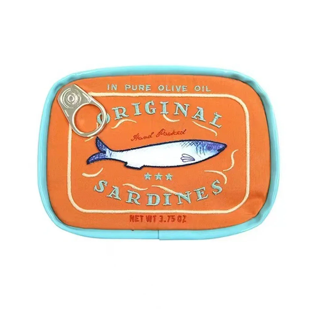 trousse de toilette mignonne portable pour femme, sardines en conserve, sac cosmétique de voyage, multifonction, mode créative, fermeture éclair, week-end, vacances