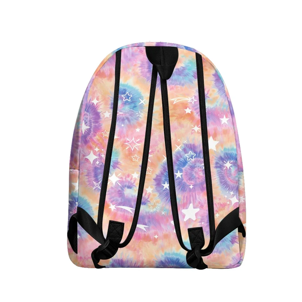 sac à dos imprimé étoile dreamy tie-dye, sacs à crayons, sangles réglables, sac d'école léger et durable, sac à dos de voyage pour adolescents, ensembles