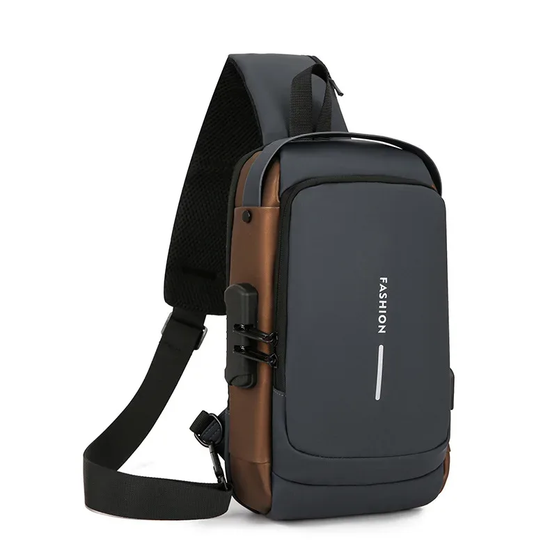 sac à dos de sport pour homme, sac de poitrine décontracté pour voyage, sac de cyclisme antivol, sac banane de course à bandoulière unique