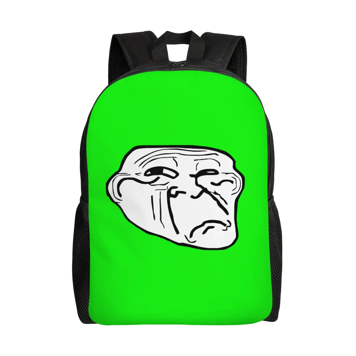 trollface sacs à dos amusants pour hommes et femmes, sac à livres basique pour l'université, l'école, sacs manga
