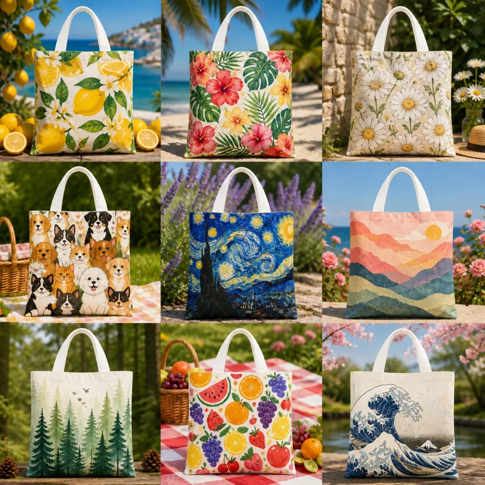 sac fourre-tout personnalisable avec impression de photo/texte/logo. sac à bandoulière personnalisé, un sac tendance réutilisable en tissu polyester, un sac à main simple, un cadeau ou un souvenir pour lui ou elle, et un choix de cadeau idéal. produits de haute qualité