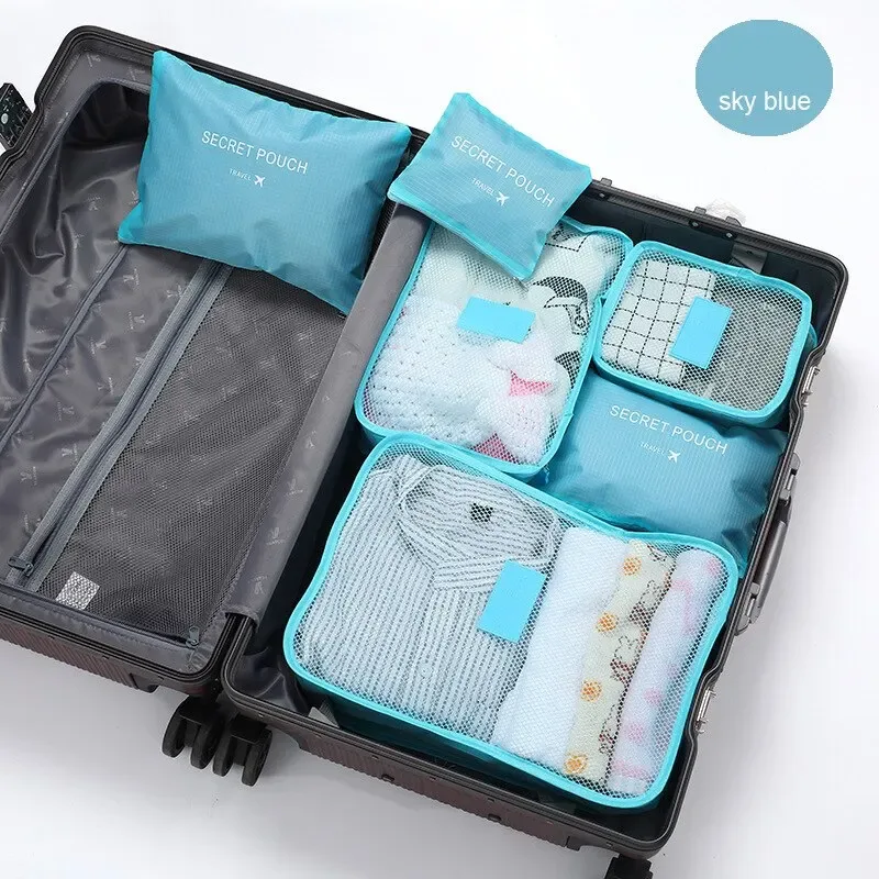 ensemble de 6 sacs de rangement de voyage de petite taille - organisateur de valise pour vêtements et chaussures - indispensable pour les voyages d'affaires et les déplacements
